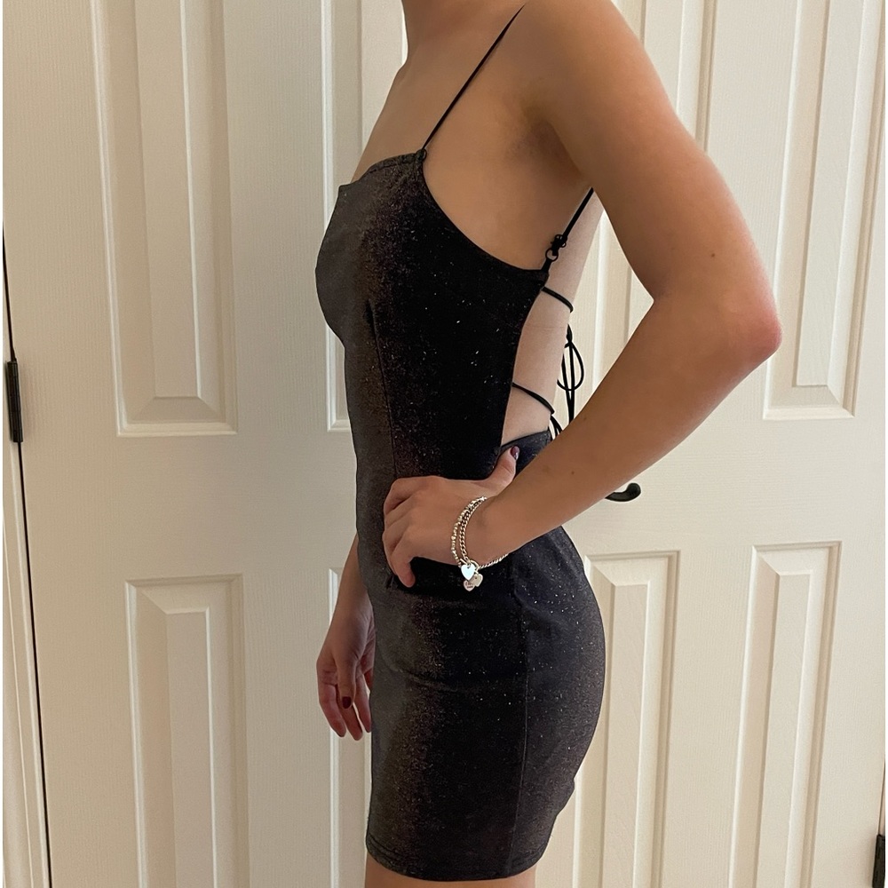 Urban Outfitters blackish brown metallic strap mink dress XS